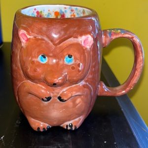 🐇 Hand painted ceramic hedgehog mug